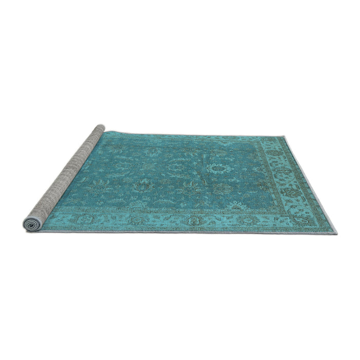 Sideview of Machine Washable Oriental Light Blue Industrial Rug, wshurb1009lblu
