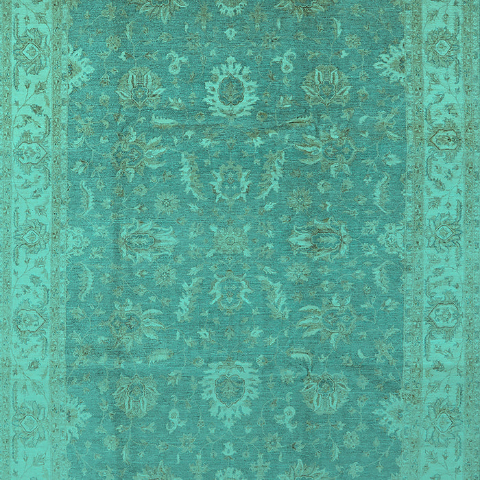 Machine Washable Oriental Turquoise Industrial Area Rugs, wshurb1009turq