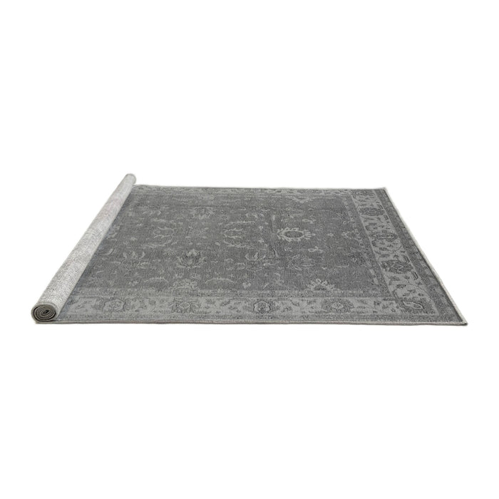 Sideview of Machine Washable Oriental Gray Industrial Rug, wshurb1009gry
