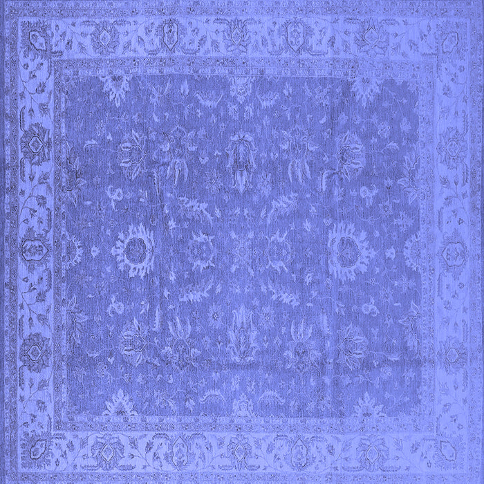 Square Machine Washable Oriental Blue Industrial Rug, wshurb1009blu