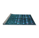 Sideview of Machine Washable Oriental Light Blue Industrial Rug, wshurb1010lblu