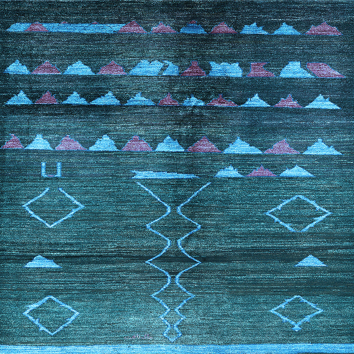 Square Oriental Light Blue Industrial Rug, urb1010lblu