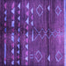 Square Machine Washable Oriental Purple Industrial Area Rugs, wshurb1010pur