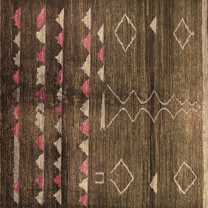 Square Oriental Brown Industrial Rug, urb1010brn