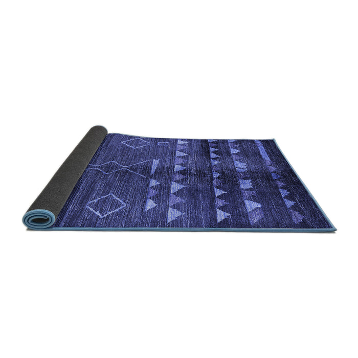 Sideview of Oriental Blue Industrial Rug, urb1010blu