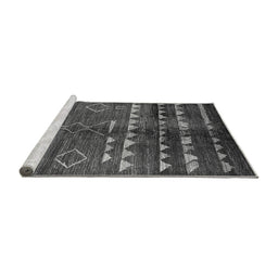Sideview of Machine Washable Oriental Gray Industrial Rug, wshurb1010gry