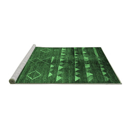Sideview of Machine Washable Oriental Emerald Green Industrial Area Rugs, wshurb1010emgrn