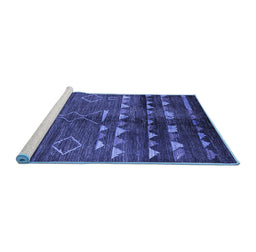 Sideview of Machine Washable Oriental Blue Industrial Rug, wshurb1010blu