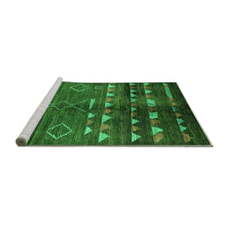 Sideview of Machine Washable Oriental Green Industrial Area Rugs, wshurb1010grn