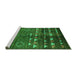 Sideview of Machine Washable Oriental Green Industrial Area Rugs, wshurb1010grn