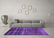 Machine Washable Oriental Purple Industrial Area Rugs in a Living Room, wshurb1010pur