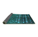 Sideview of Oriental Turquoise Industrial Rug, urb1010turq