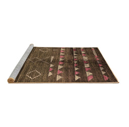 Sideview of Machine Washable Oriental Brown Industrial Rug, wshurb1010brn