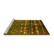 Sideview of Machine Washable Oriental Yellow Industrial Rug, wshurb1010yw