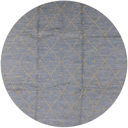 Round Mid-Century Modern Dark Gray Oriental Rug, urb1011