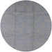 Round Mid-Century Modern Dark Gray Oriental Rug, urb1011