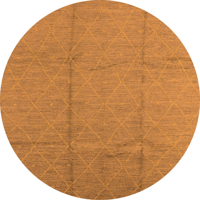 Round Oriental Orange Industrial Rug, urb1011org