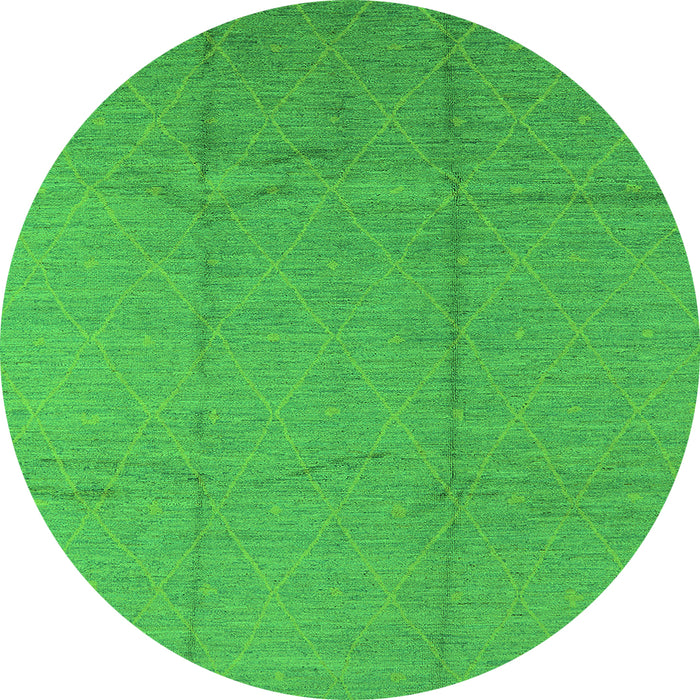Round Oriental Green Industrial Rug, urb1011grn