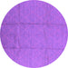 Round Machine Washable Oriental Purple Industrial Area Rugs, wshurb1011pur