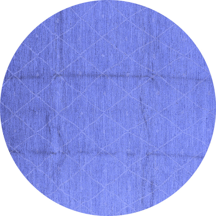 Round Oriental Blue Industrial Rug, urb1011blu