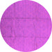 Round Machine Washable Oriental Pink Industrial Rug, wshurb1011pnk
