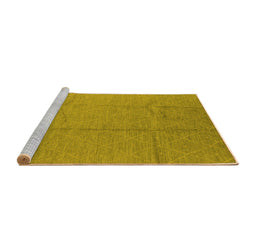 Sideview of Machine Washable Oriental Yellow Industrial Rug, wshurb1011yw