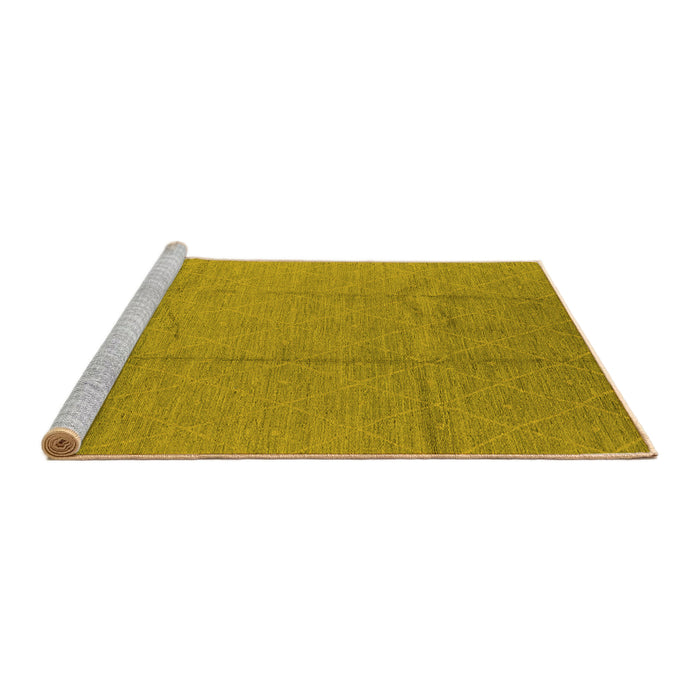 Sideview of Machine Washable Oriental Yellow Industrial Rug, wshurb1011yw