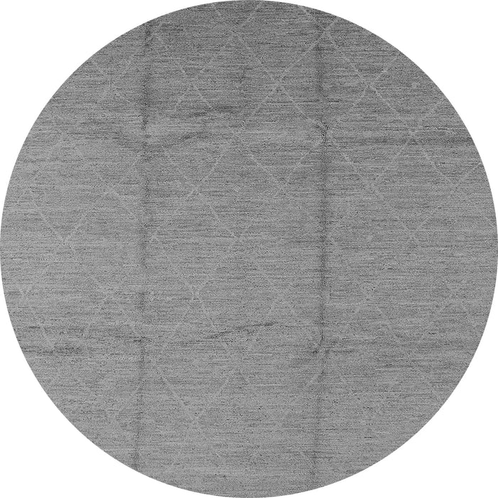 Round Machine Washable Oriental Gray Industrial Rug, wshurb1011gry