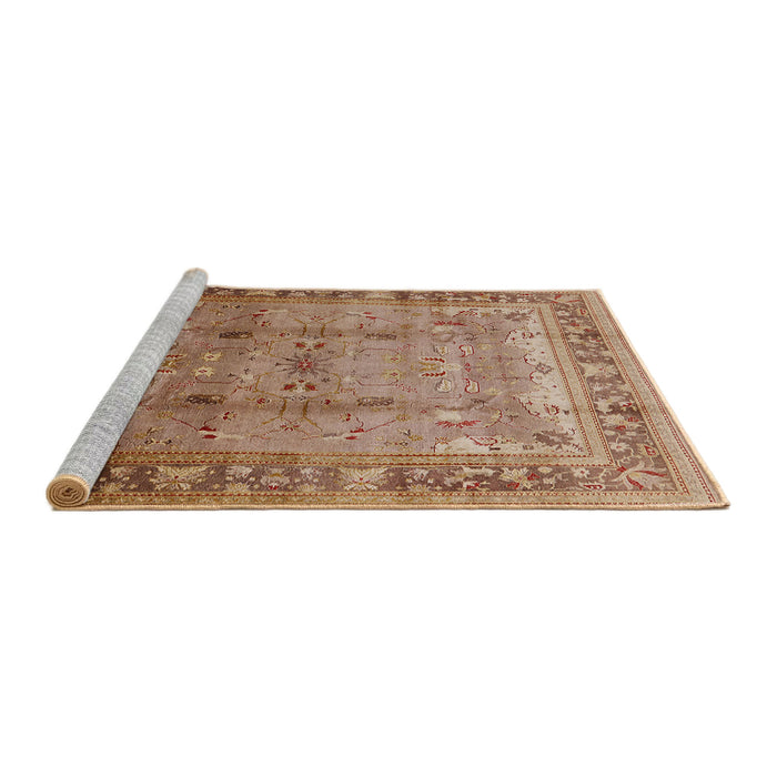 Sideview of Machine Washable Industrial Modern Brown Sand Brown Rug, wshurb1012