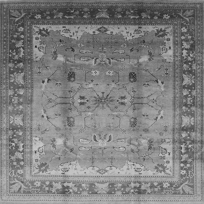 Square Machine Washable Oriental Gray Industrial Rug, wshurb1012gry