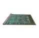 Sideview of Machine Washable Oriental Light Blue Industrial Rug, wshurb1012lblu