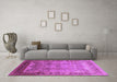 Machine Washable Oriental Purple Industrial Area Rugs in a Living Room, wshurb1012pur