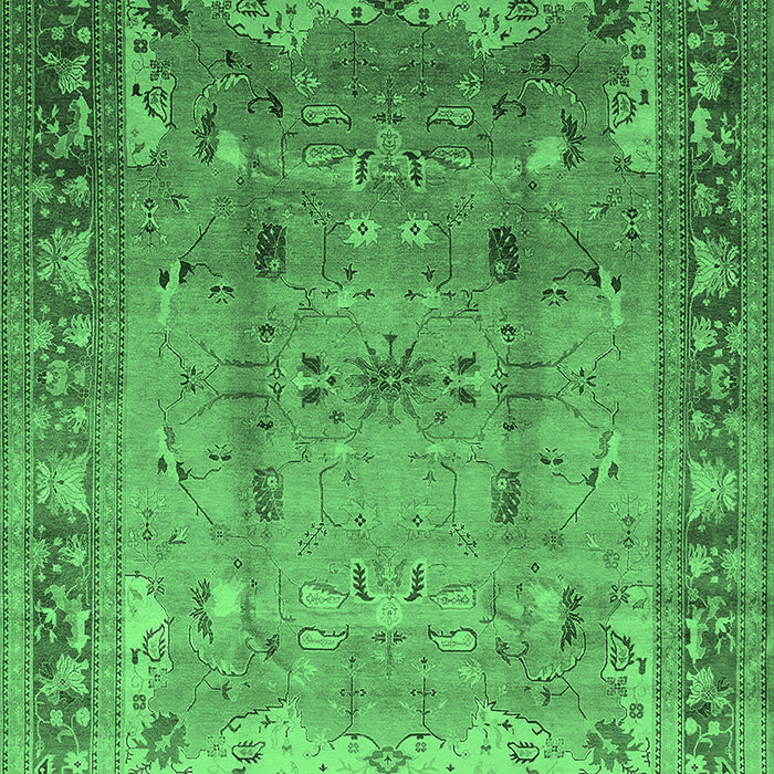 Machine Washable Oriental Emerald Green Industrial Area Rugs, wshurb1012emgrn
