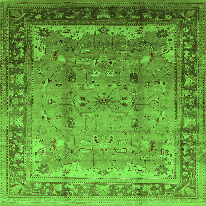 Square Oriental Green Industrial Rug, urb1012grn