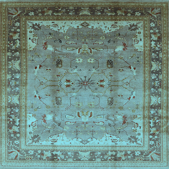 Square Oriental Light Blue Industrial Rug, urb1012lblu
