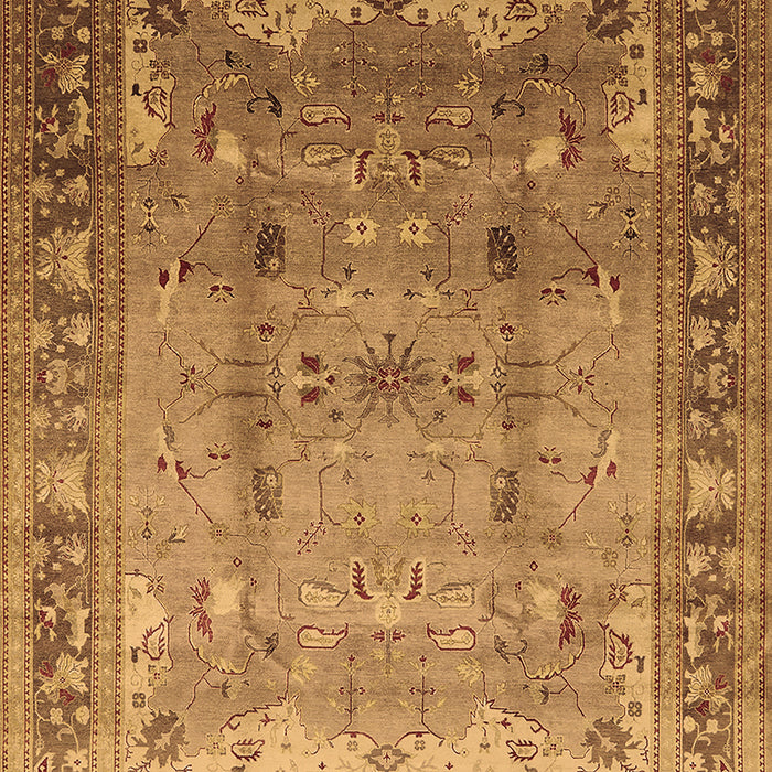 Machine Washable Oriental Brown Industrial Rug, wshurb1012brn