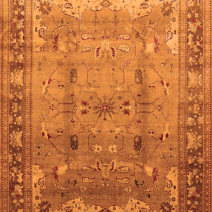 Machine Washable Oriental Orange Industrial Area Rugs, wshurb1012org