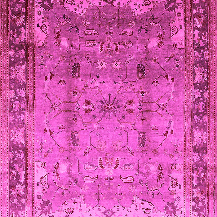 Machine Washable Oriental Pink Industrial Rug, wshurb1012pnk
