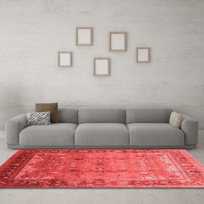 Industrial Red Washable Rugs