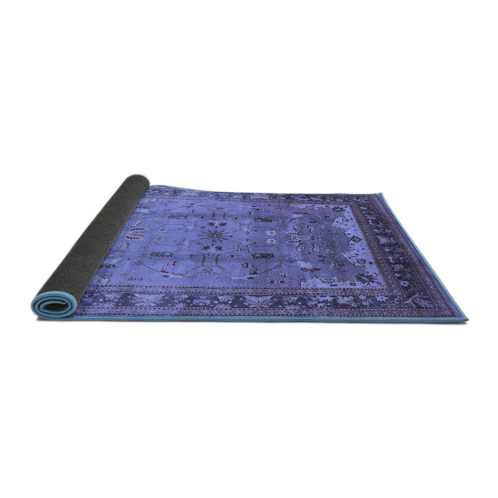 Sideview of Oriental Blue Industrial Rug, urb1012blu