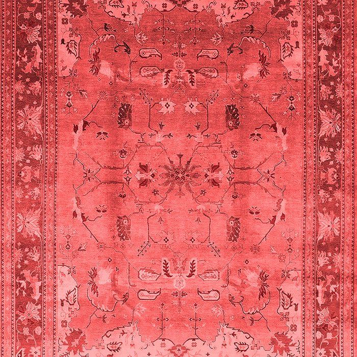 Machine Washable Oriental Red Industrial Rug, wshurb1012red