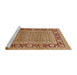 Sideview of Machine Washable Industrial Modern Mahogany Brown Rug, wshurb1013