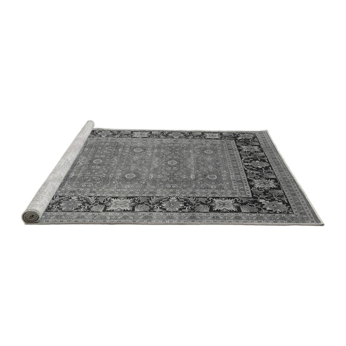 Sideview of Machine Washable Oriental Gray Industrial Rug, wshurb1013gry