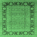 Square Oriental Emerald Green Industrial Rug, urb1013emgrn