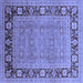 Square Machine Washable Oriental Blue Industrial Rug, wshurb1013blu