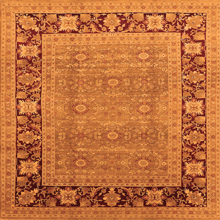 Square Oriental Orange Industrial Rug, urb1013org