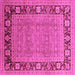 Square Machine Washable Oriental Pink Industrial Rug, wshurb1013pnk