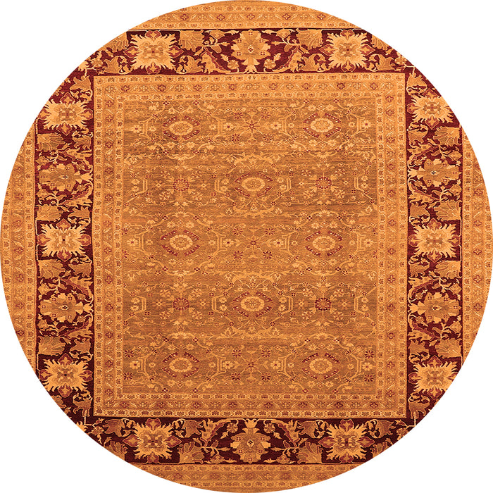 Round Oriental Orange Industrial Rug, urb1013org