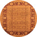 Round Oriental Orange Industrial Rug, urb1013org