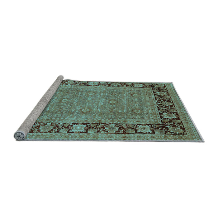 Sideview of Machine Washable Oriental Light Blue Industrial Rug, wshurb1013lblu